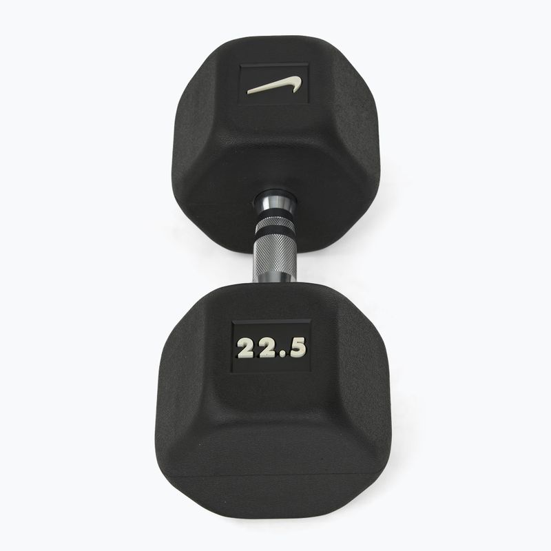 Гумиран дъмбел Nike Strength Hex 22,5 kg black/white 2
