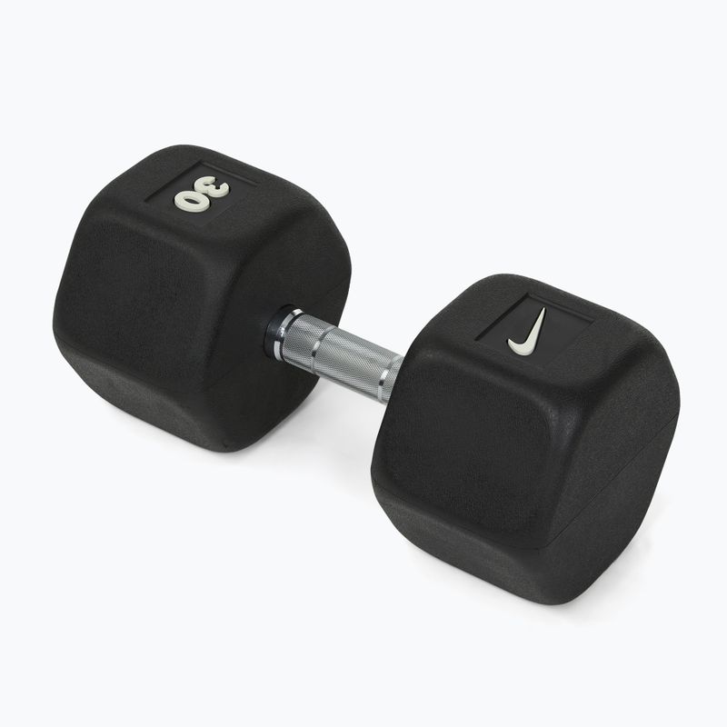 Гумиран дъмбел Nike Strength Hex 30 kg black/white