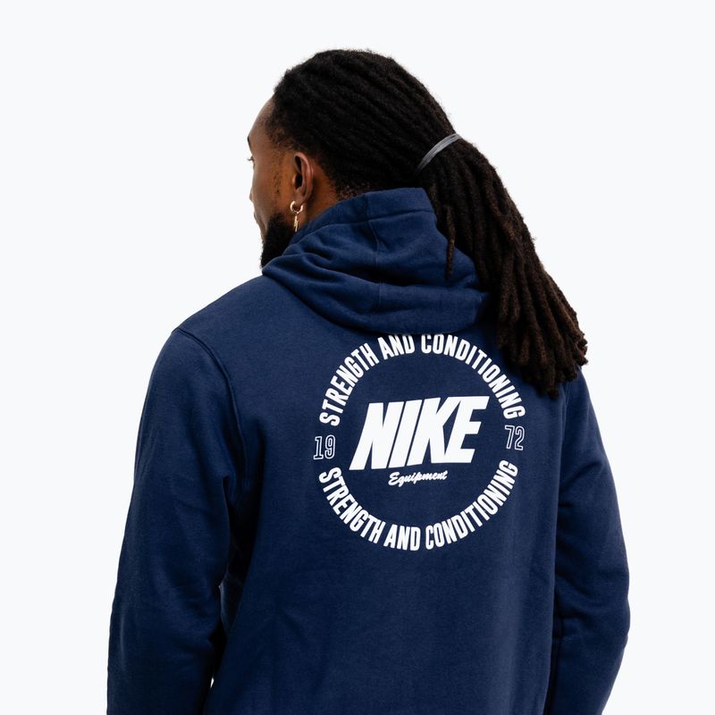 Мъжки суитшърт Nike Strength S&C Hoodie navy/white 5