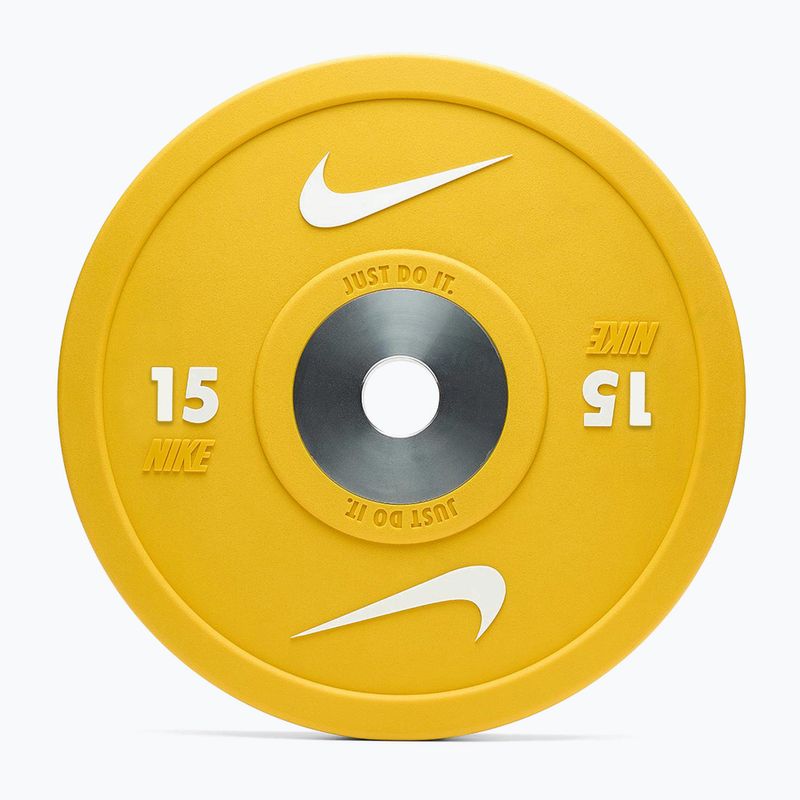 Бъмпер тежести Nike Strength Pro Urethane Bumper Plates 15 kg yellow/white