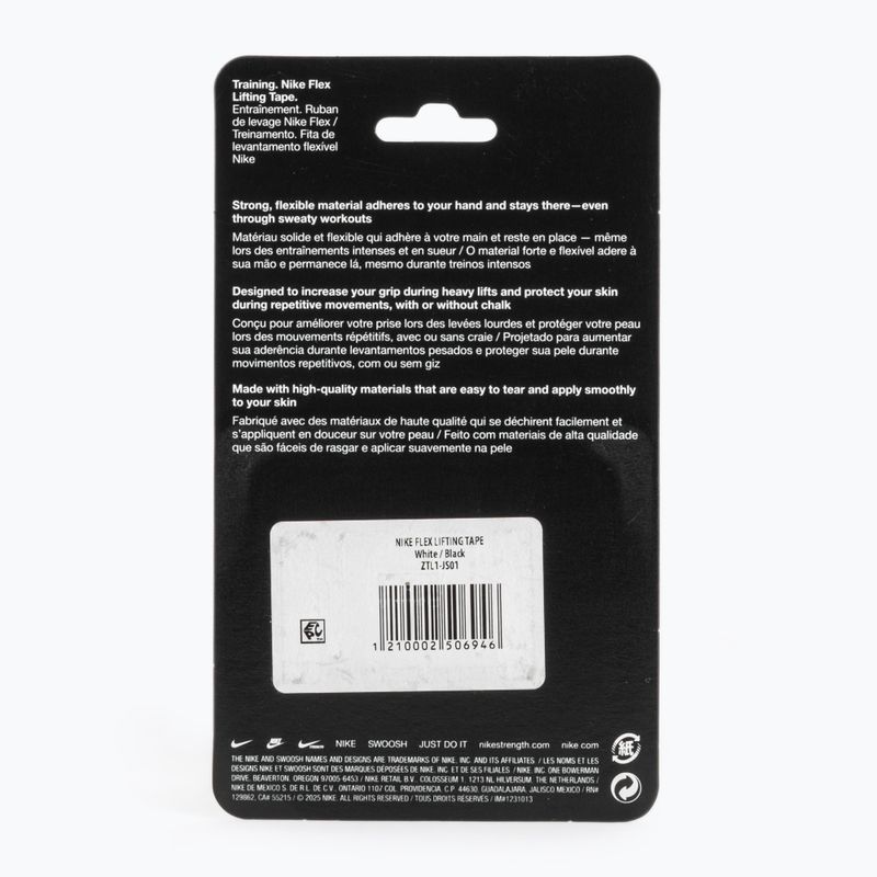 Кохезивен еластичен бинт Nike Strenght Flex Lifting Tape white/black 2