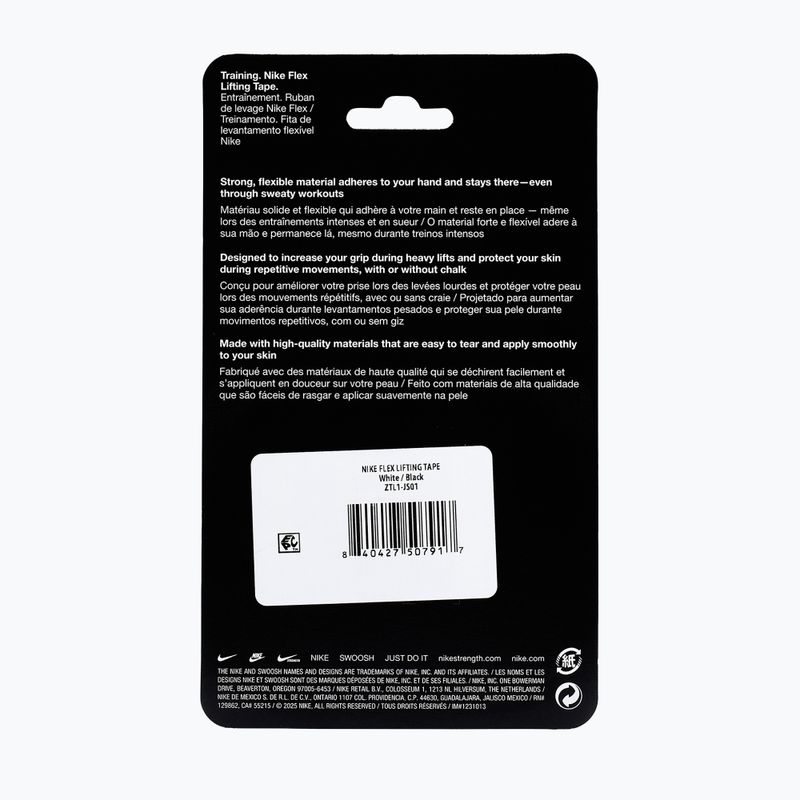 Кохезивен еластичен бинт Nike Strenght Flex Lifting Tape white/black 6