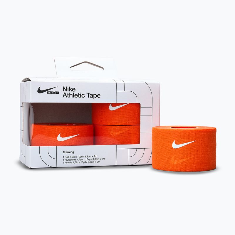 Кохезивен еластичен бинт Nike Strenght Athletic Tape orange/white 2