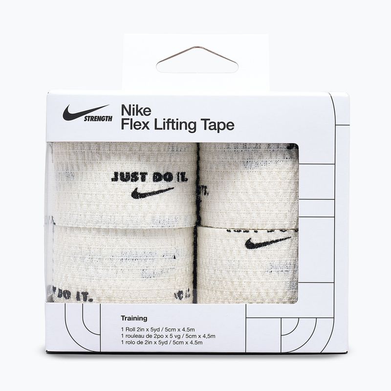 Еластична кохезивна превръзка Nike Strenght Flex Lifting Tape 4 бр. бяло/черно