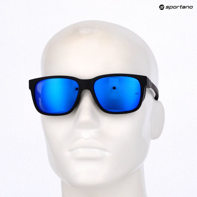 Мъжки поляризирани слънчеви очила Under Armour Glacial matte black/grey blue mirror silver o 10