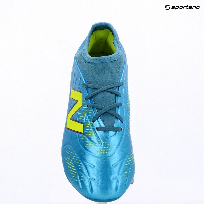 Детски футболни обувки New Balance Tekela Team V5 FG metallic blue/alkaline green 9