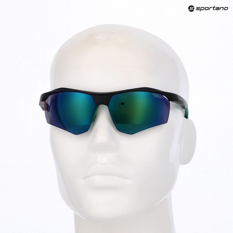 Polaroid PLD 7055/S матово черно зелено/зелено огледало поляризирани мъжки слънчеви очила 9