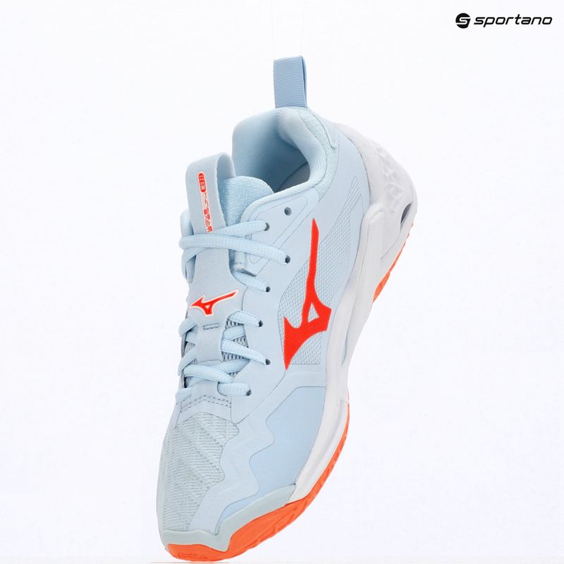 Дамски обувки за хандбал Mizuno Wave Stealth Neo 2.1 blue finch/lava orange/white 9