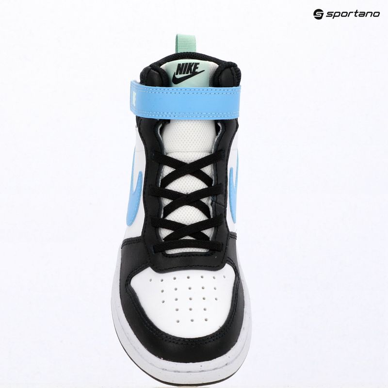 Детски обувки Nike Court Borough Mid 2 white/black/arctic green/football blue 8