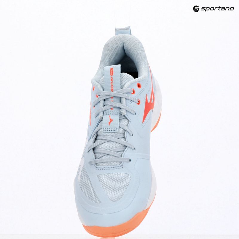 Дамски обувки за волейбол Mizuno Wave Momentum Pro blue finch/lava orange/flamingo coral 9