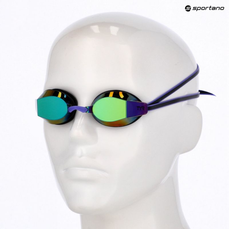 Дамски очила за плуване TYR Blackops 140 Ev Racing Mirrored purple/green 6