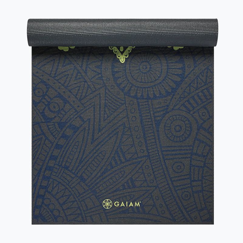 Постелка за йога Gaiam Premium Sundial Layers 6 mm black/navy/yellow 2