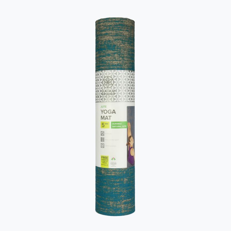 Постелка за йога Gaiam Jute 6 mm blue 6