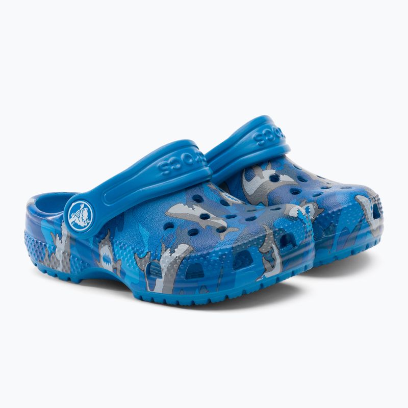 Детски джапанки Crocs Classic Shark Clog prep blue 5
