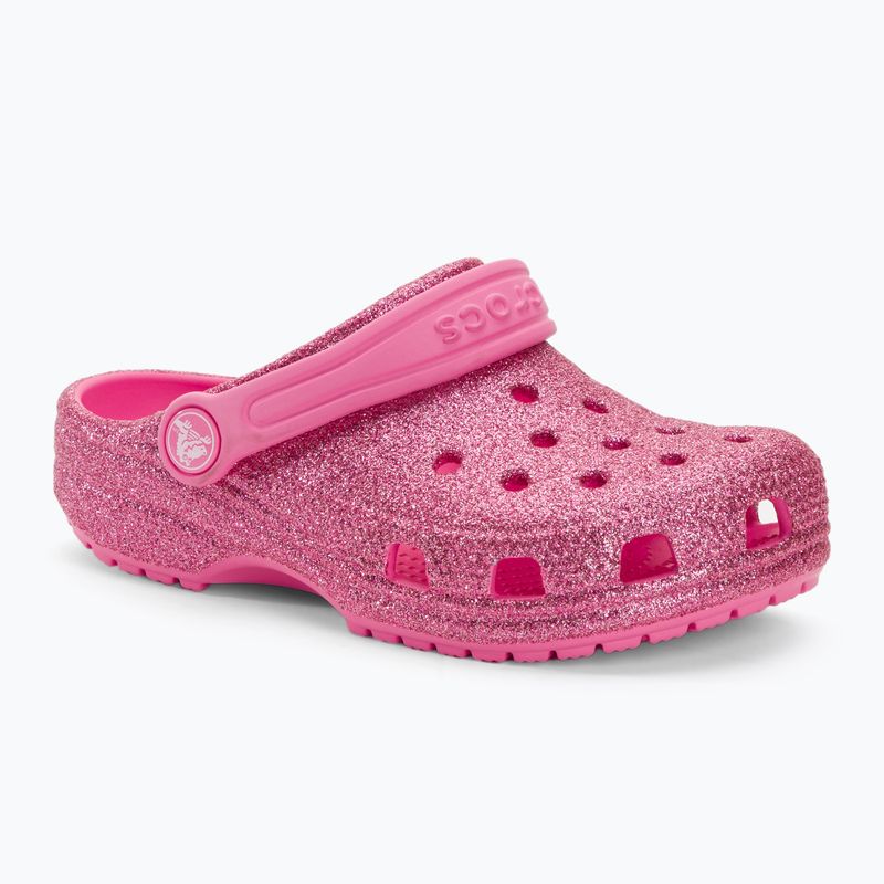 Детски джапанки Crocs Classic Glitter Clog pink lemonade