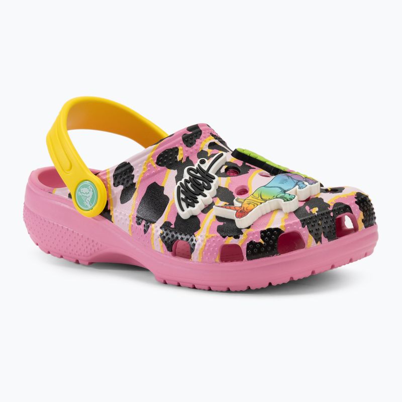 Детски джапанки Crocs Ron English Party Animals Classic Clog Kids pink lemonade/multi 4