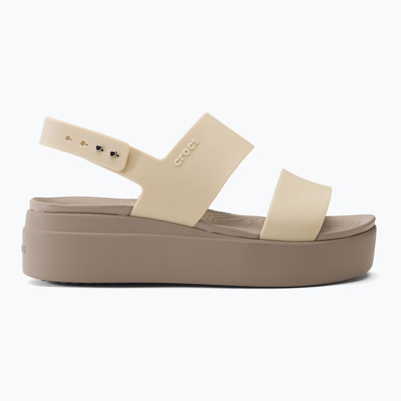 Дамски сандали Crocs Brooklyn Met Low Wedge metal champagne 2