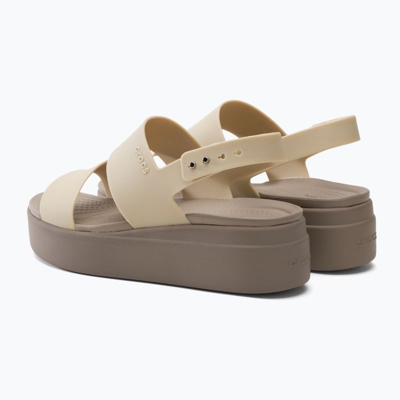 Дамски сандали Crocs Brooklyn Met Low Wedge metal champagne 3