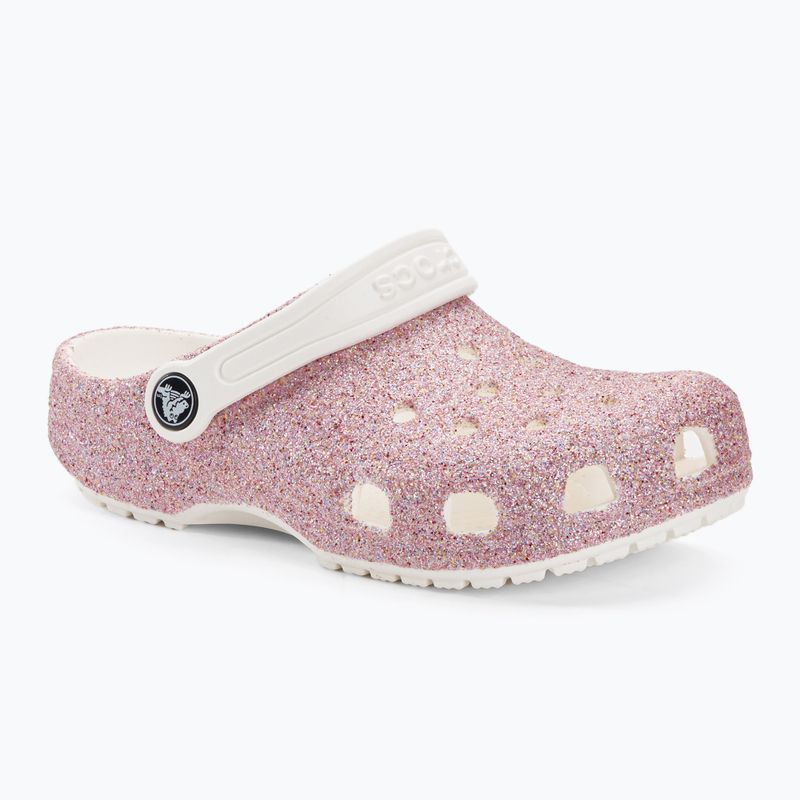 Детски джапанки Crocs Classic Glitter Clog white/rainbow