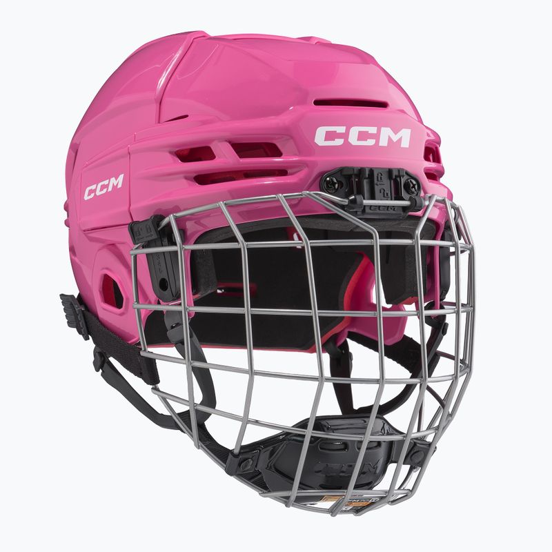 Детска хокейна каска CCM Tacks 70 Combo JR pink