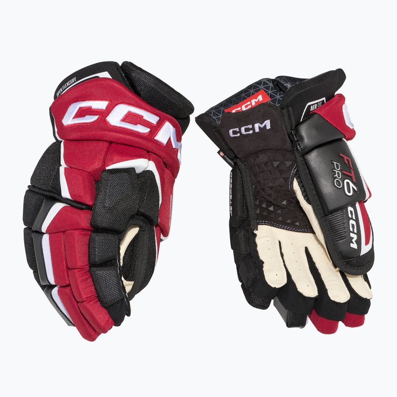 Ръкавици за хокей CCM JetSpeed FT6 Pro SR черни/червени/бели 2