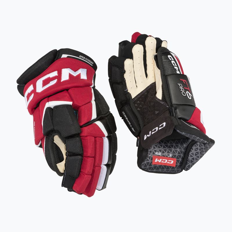 Детски хокейни ръкавици CCM JetSpeed FT6 Pro JR black/red/white 2