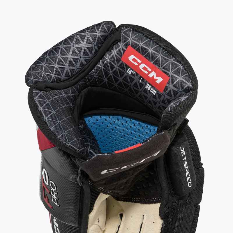 Детски хокейни ръкавици CCM JetSpeed FT6 Pro JR black/red/white 4