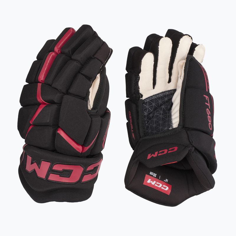 Ръкавици за хокей CCM JetSpeed FT680 SR black/red