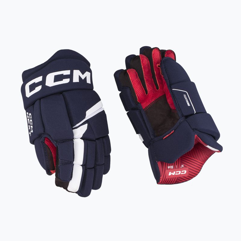 Детски хокейни ръкавици CCM Next JR navy/white 2