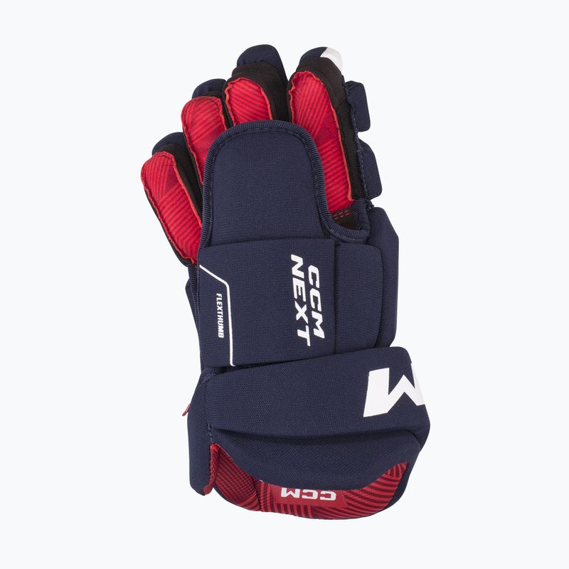 Детски хокейни ръкавици CCM Next JR navy/white 3