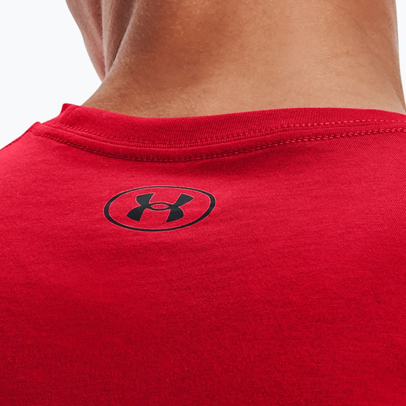 Мъжка тениска за тренировки Under Armour Sportstyle Left Chest SS червено/черно 3