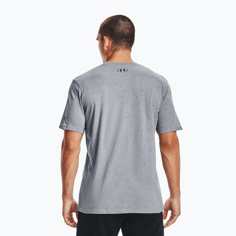 Мъжка тренировъчна тениска Under Armour Sportstyle Left Chest SS steel light heather/black 2
