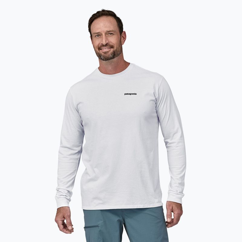 Мъжка блуза с дълъг ръкав Patagonia P-6 Logo Responsibili white