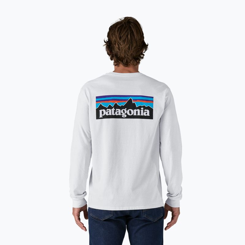Мъжка блуза с дълъг ръкав Patagonia P-6 Logo Responsibili white 2