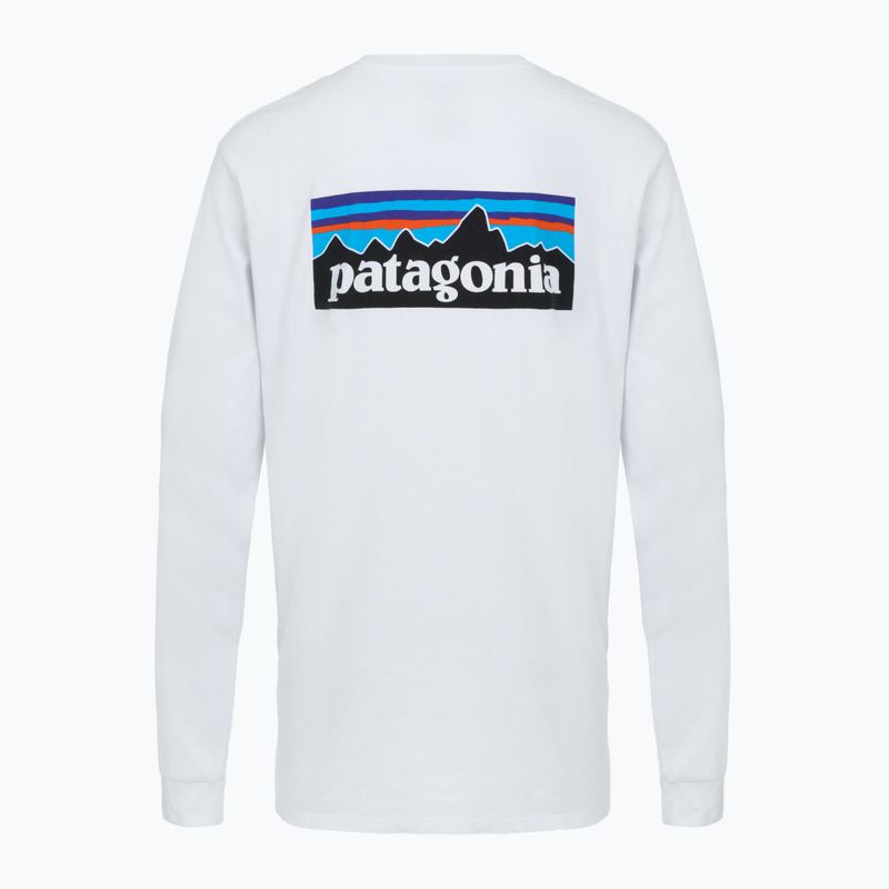 Мъжка блуза с дълъг ръкав Patagonia P-6 Logo Responsibili white 2