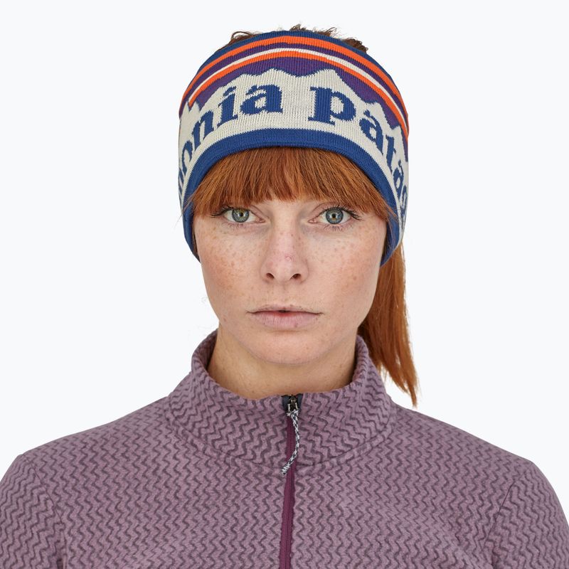 Дамска лента за глава Patagonia Powder Town fitz roy sunrise knit/birch white 2