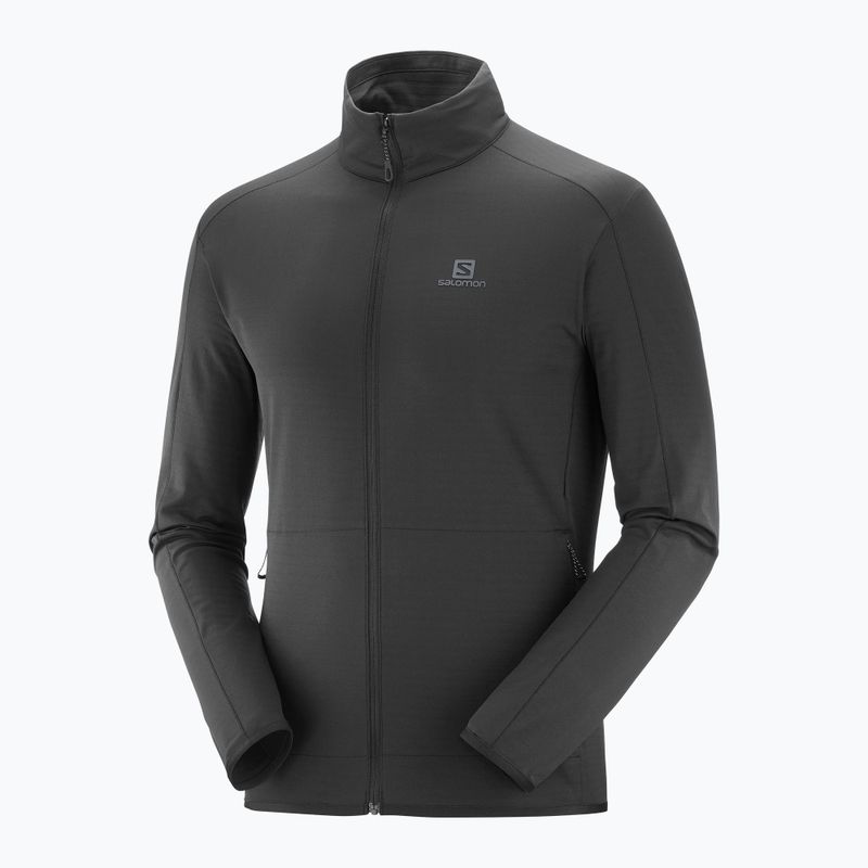 Мъжки потник Salomon Outrack Full Zip Mid от полар черен LC1369200
