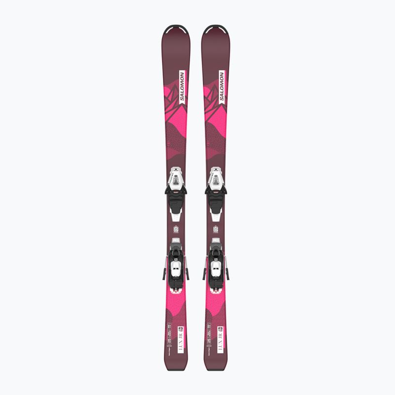 Детски ски за спускане Salomon Lux Jr S + C5 bordeau/pink 6