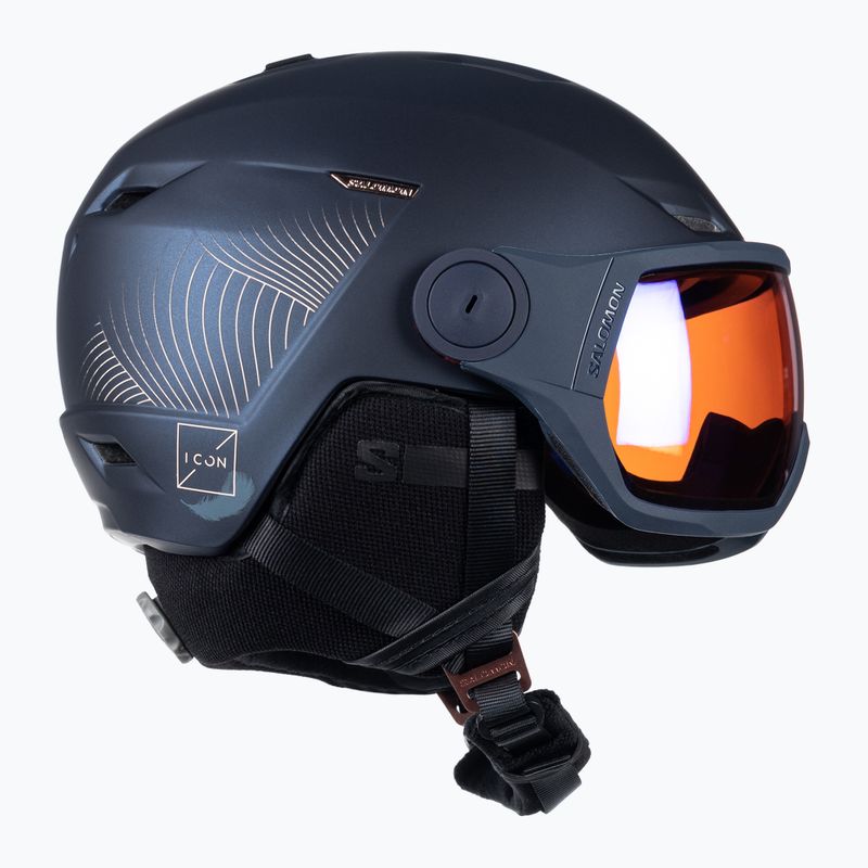 Дамска ски каска Salomon Icon LT Visor Photo Sigma S1-S3 navy blue L41529800 4