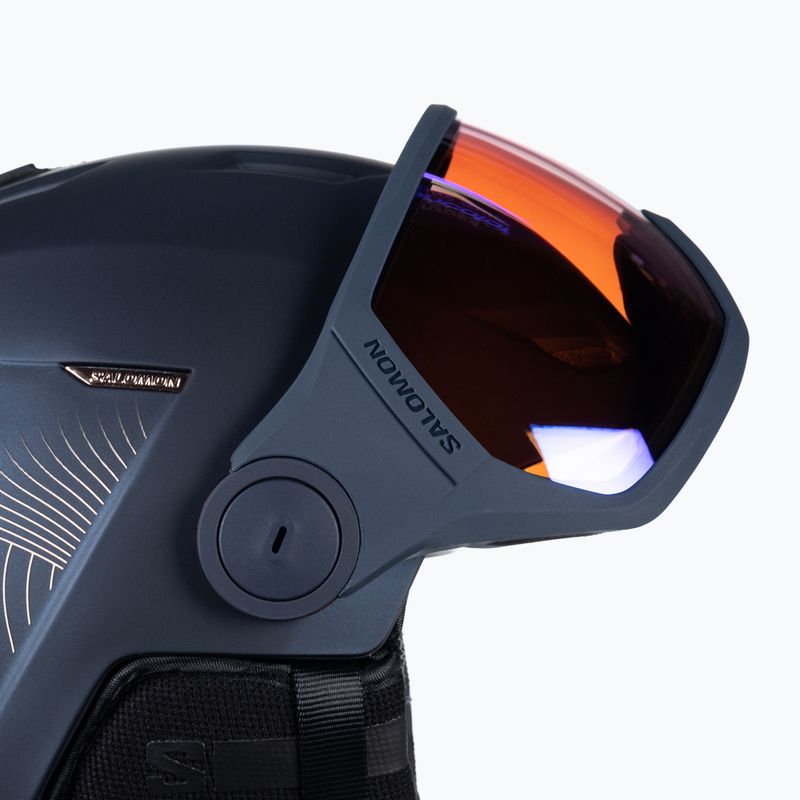 Дамска ски каска Salomon Icon LT Visor Photo Sigma S1-S3 navy blue L41529800 6