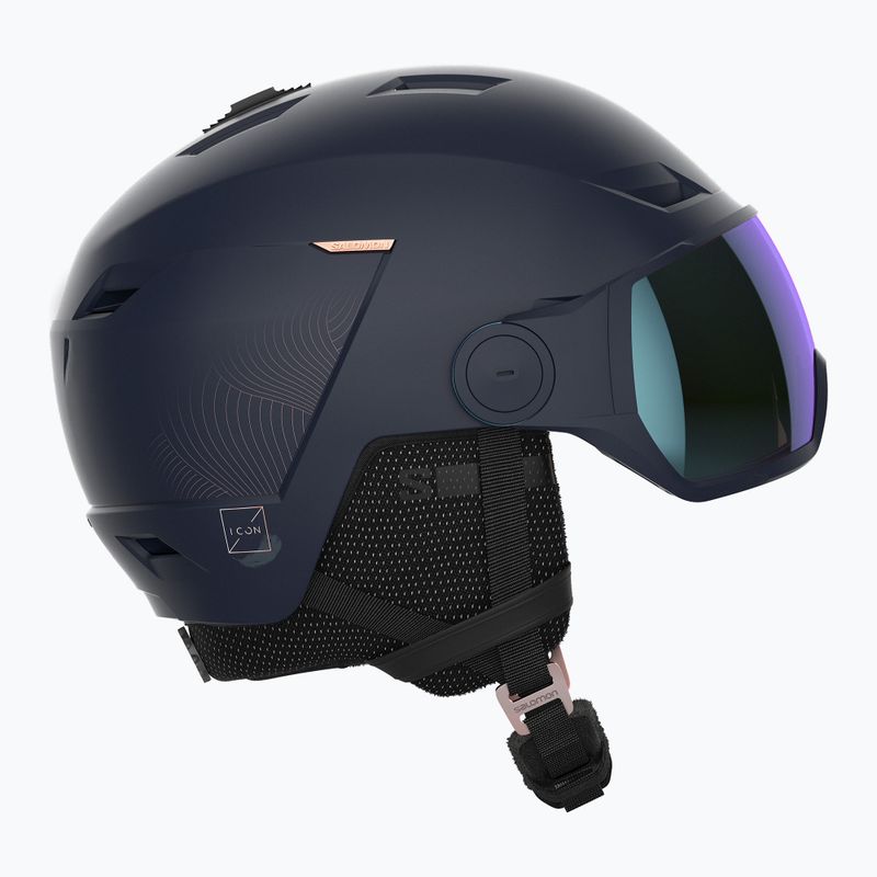 Дамска ски каска Salomon Icon LT Visor Photo Sigma S1-S3 navy blue L41529800 10