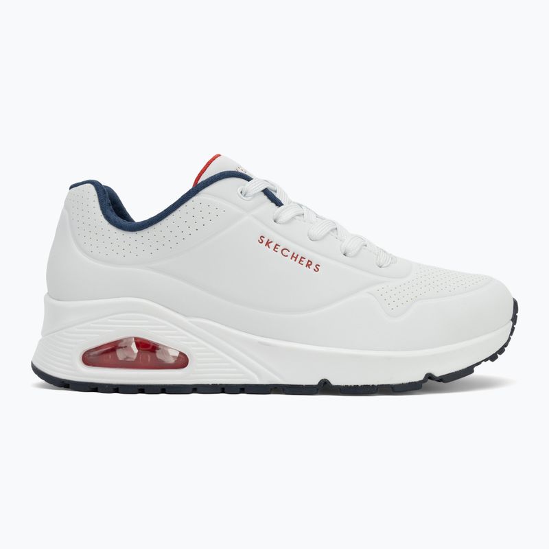 Дамски обувки SKECHERS Uno Stand On Air white durabuck/navy/red trim/mesh 2