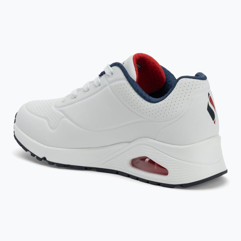 Дамски обувки SKECHERS Uno Stand On Air white durabuck/navy/red trim/mesh 3