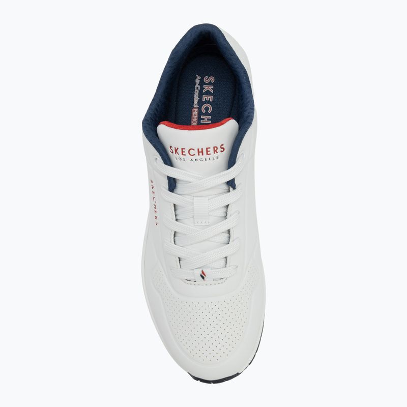 Дамски обувки SKECHERS Uno Stand On Air white durabuck/navy/red trim/mesh 5
