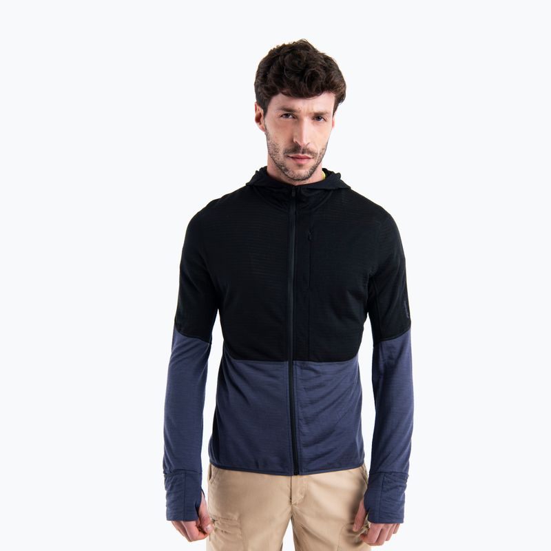 Мъжко яке Icebreaker Merino 200 Realfleece™ Descender trekking jacket black/graphite/cb