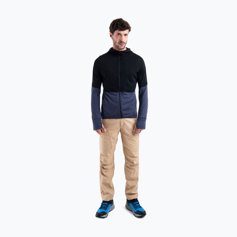 Мъжко яке Icebreaker Merino 200 Realfleece™ Descender trekking jacket black/graphite/cb 2