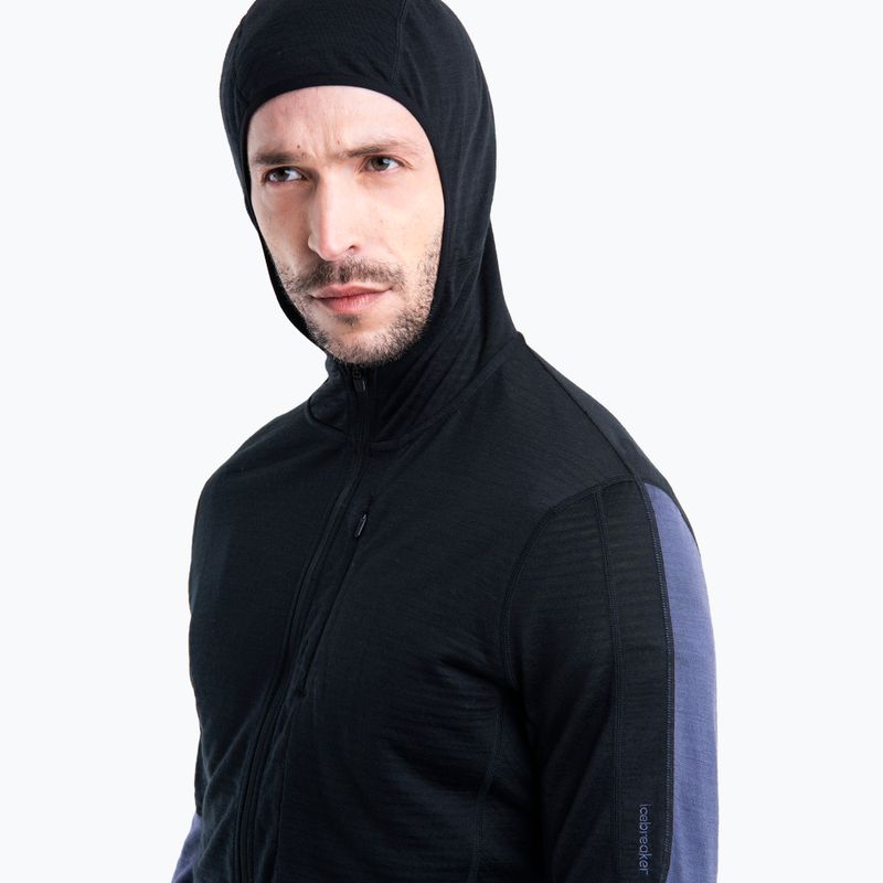 Мъжко яке Icebreaker Merino 200 Realfleece™ Descender trekking jacket black/graphite/cb 4
