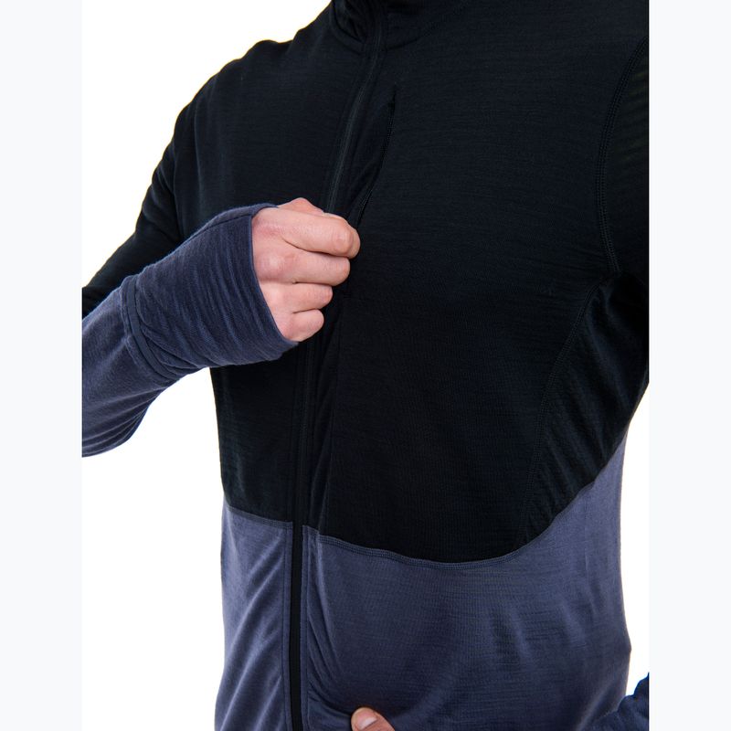 Мъжко яке Icebreaker Merino 200 Realfleece™ Descender trekking jacket black/graphite/cb 5