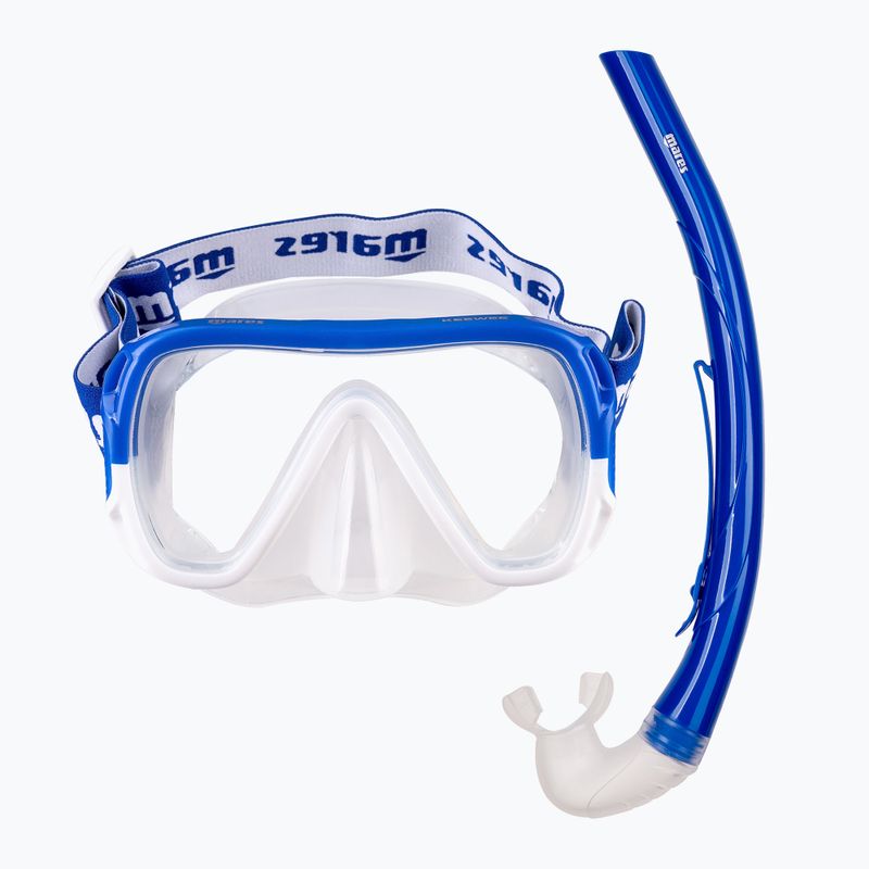 Комплект шнорхелинг Mares Combo Keewee blue/white/clear