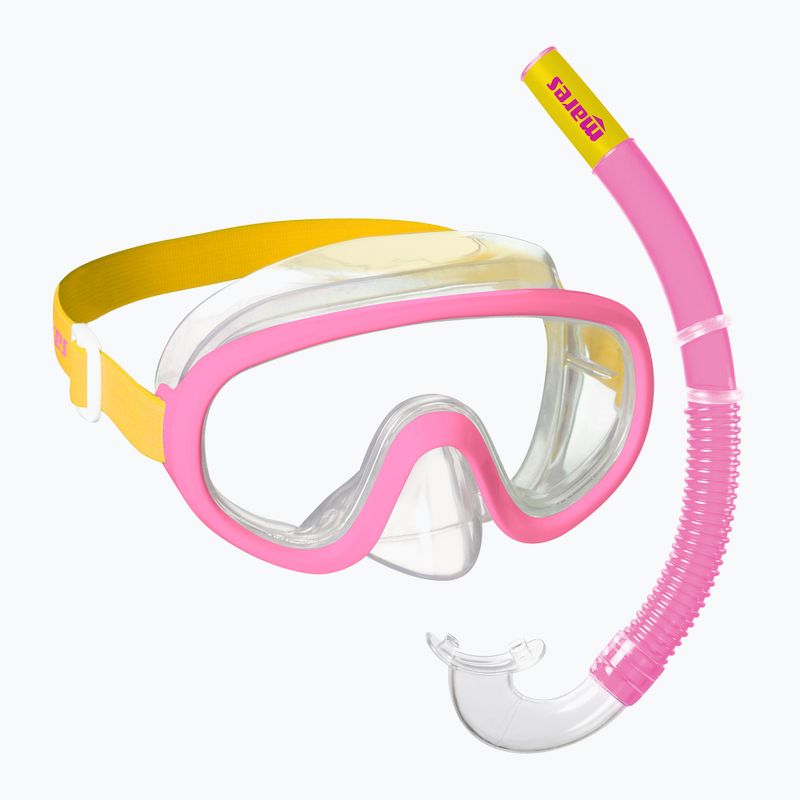 Детски комплект за шнорхелинг Mares Combo Jelly pink/yellow/clear